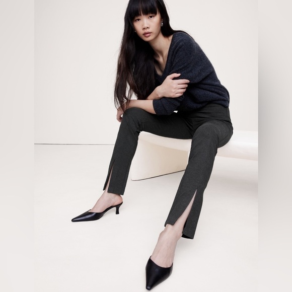 NWT! Banana Republic Gray Split Hem Skinny Everywhere Ponte Pants - Large Tall 🧡 - Picture 6 of 6